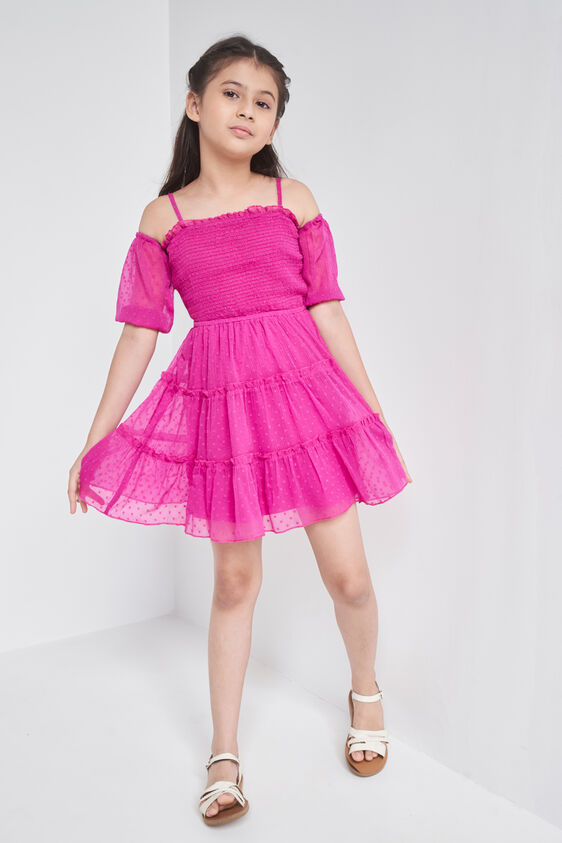 Pink Solid Straight Dress, Pink, image 2