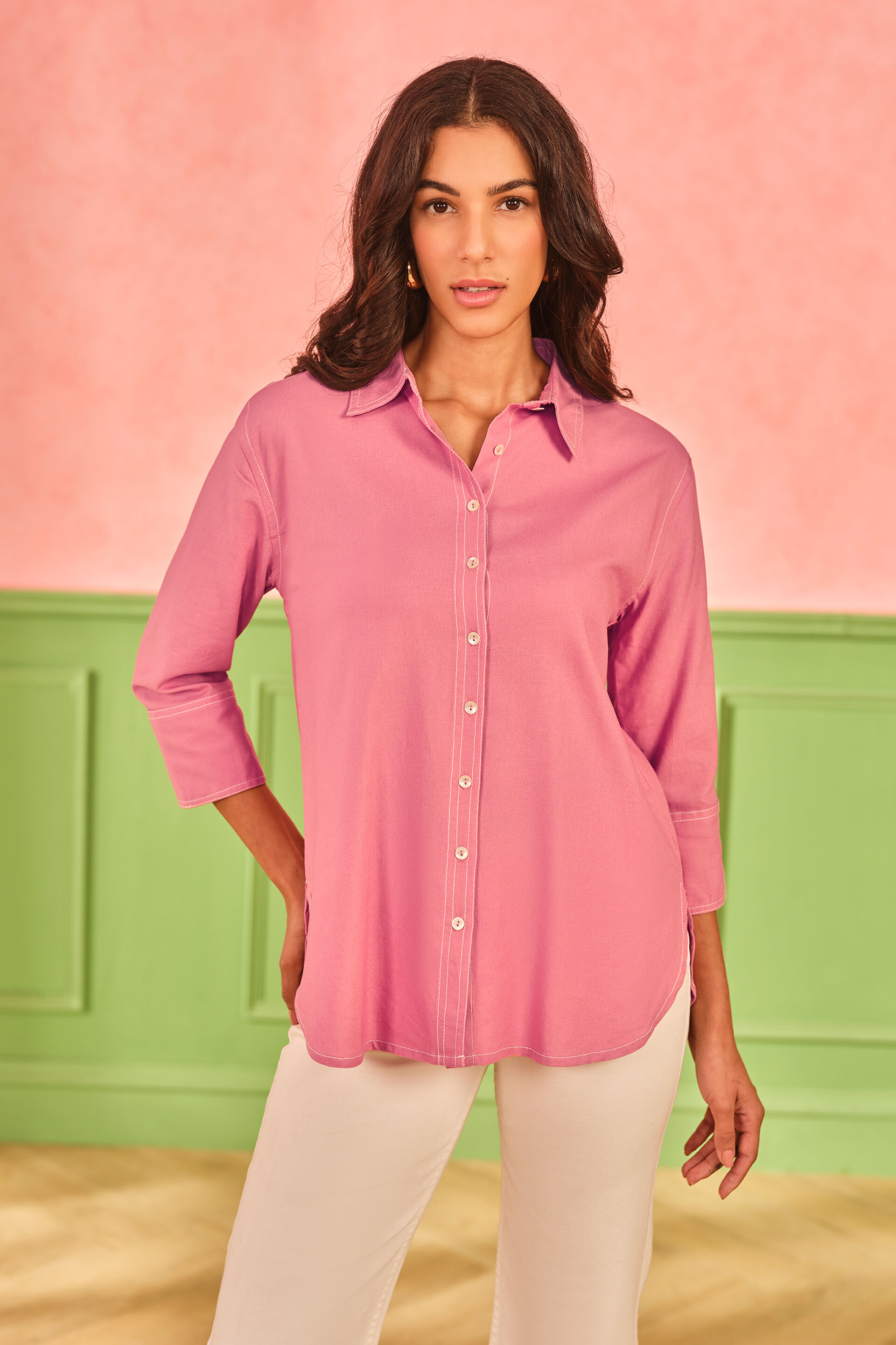 Blush Bliss Viscose Blend Top, Pink, image 4