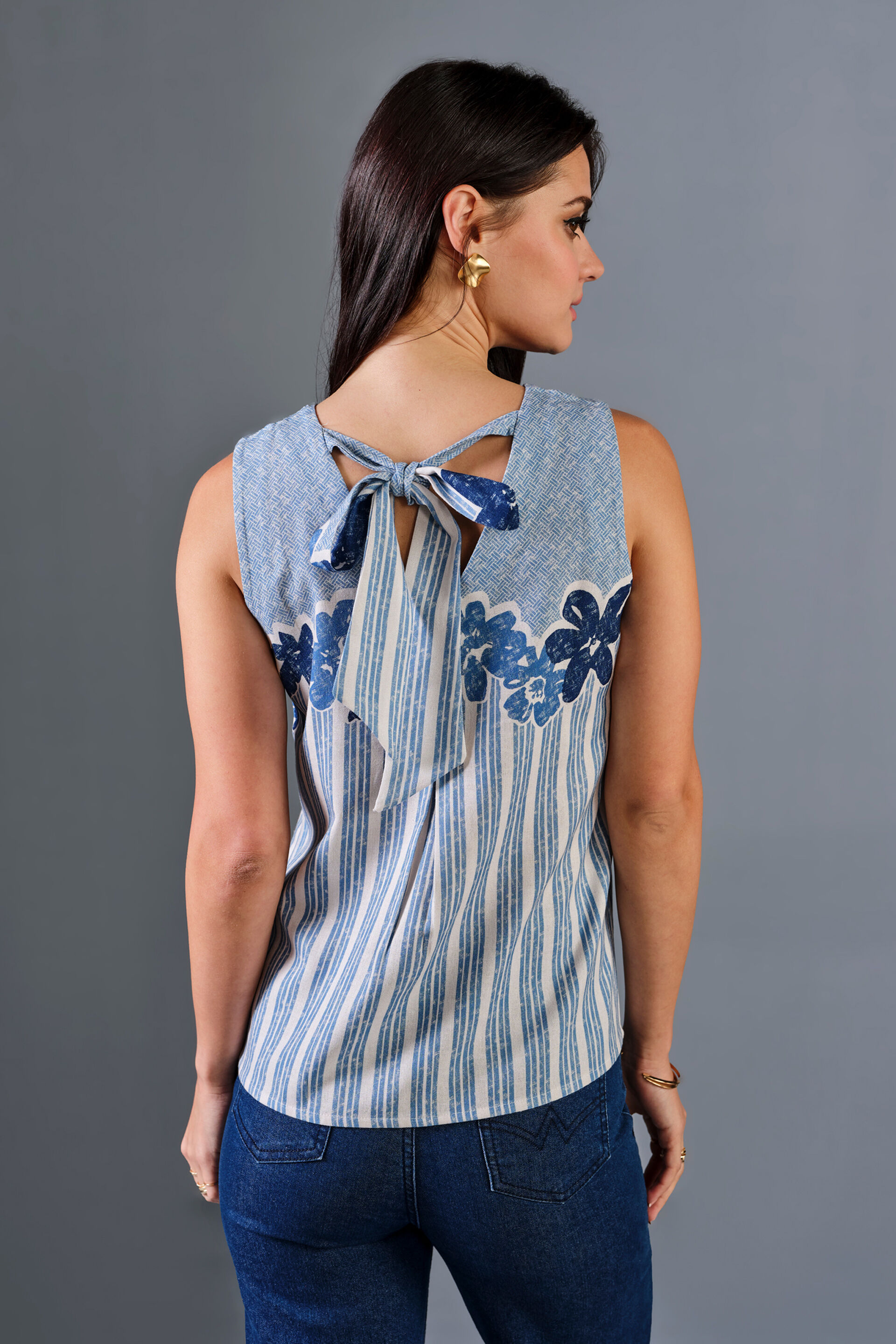 Blueming Viscose Blend Top, Blue, image 5