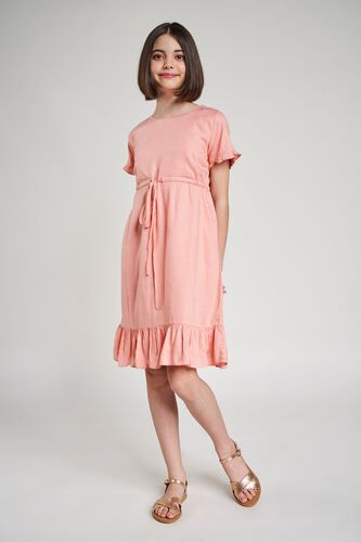 2 - Pink Floral Printed Fit And Flare Dress, image 2