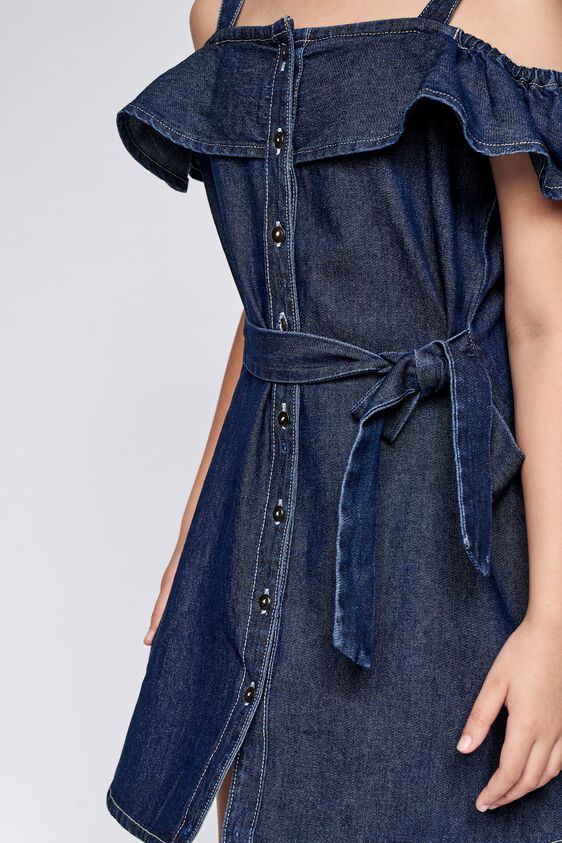 7 - Indigo Solid Straight Dress, image 7