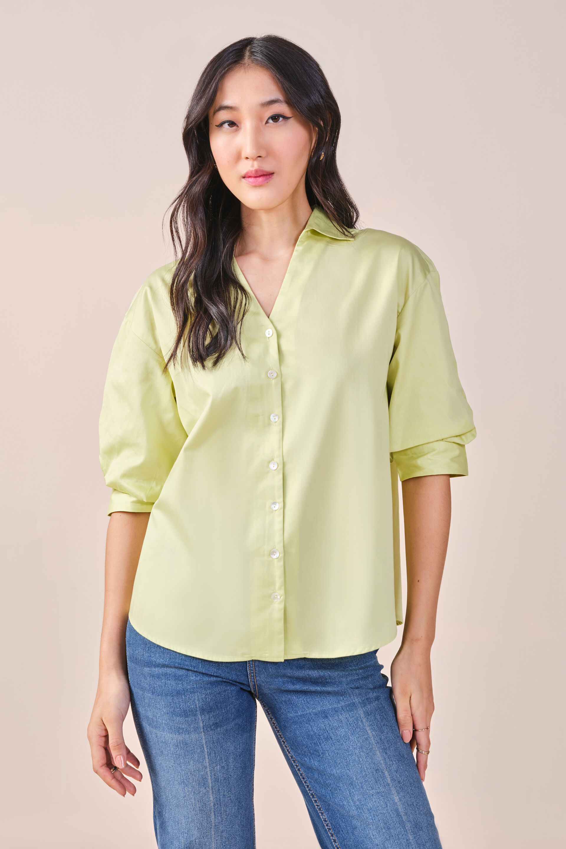 Lime Time Cotton Shirt, Lime Green, image 1