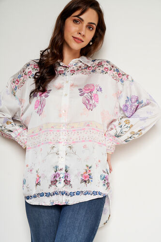 Multi Color Floral Shirt Style Top, Multi Color, image 3