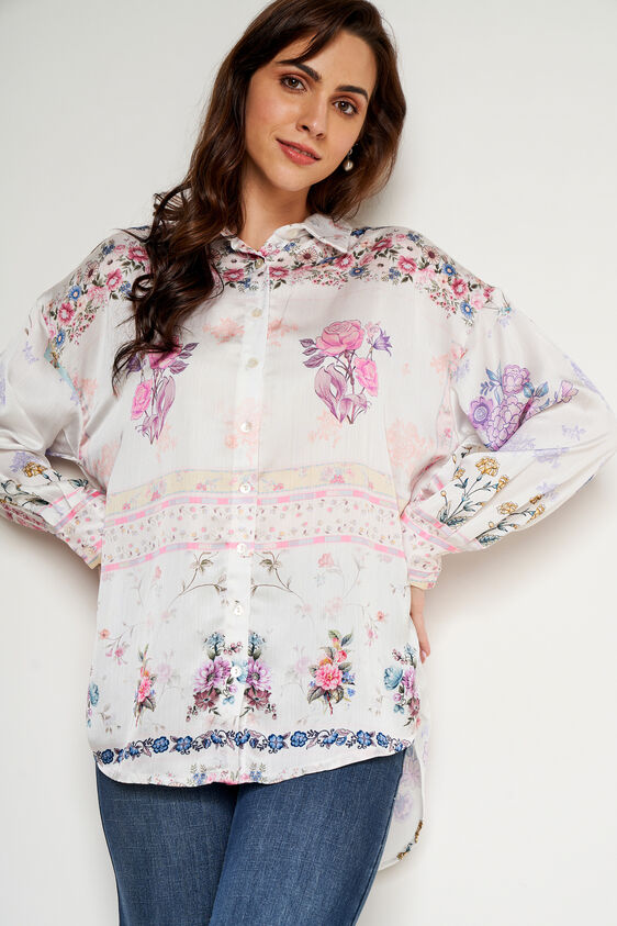 Multi Color Floral Shirt Style Top, Multi Color, image 3