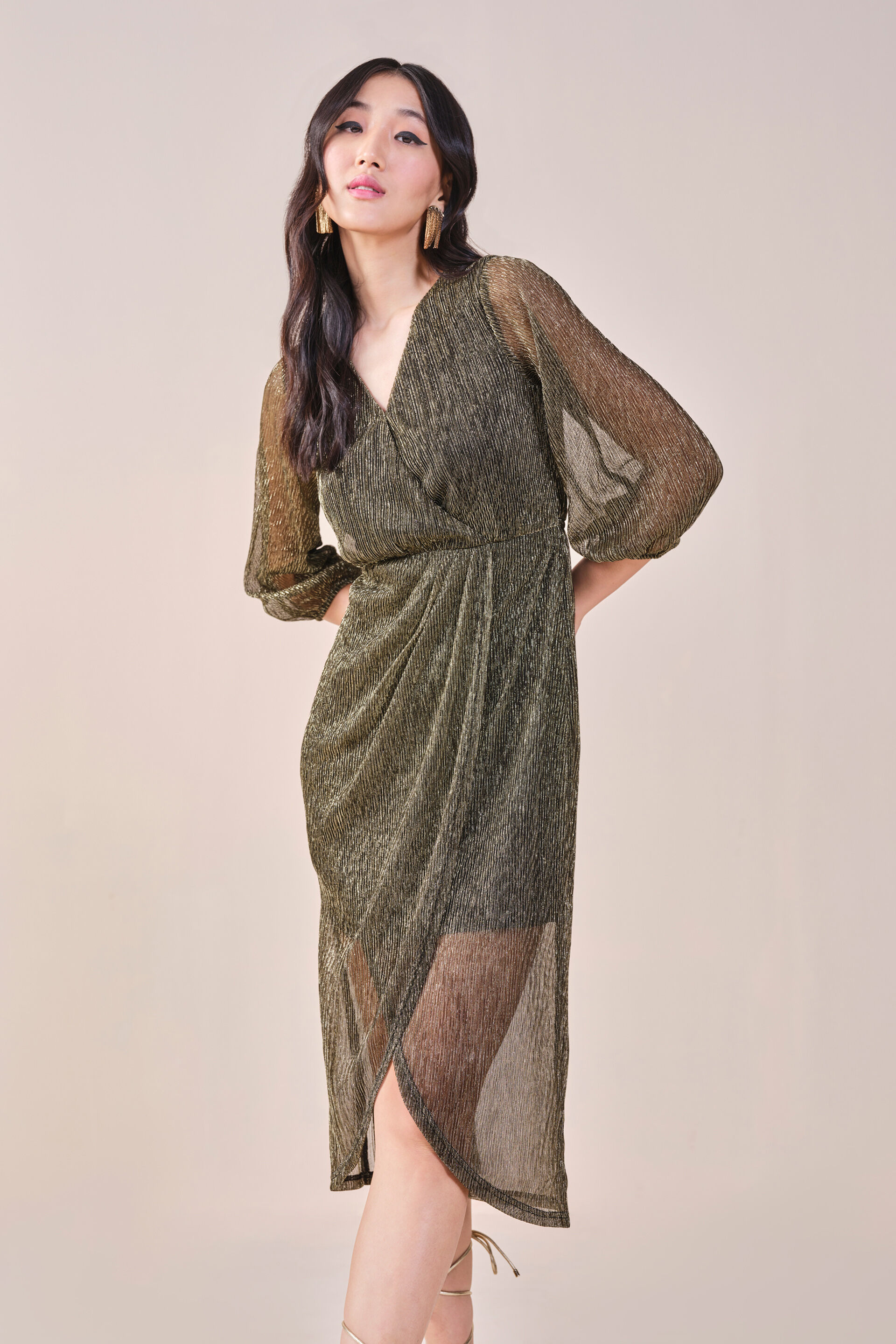 Shine On Dress, Gold, image 8