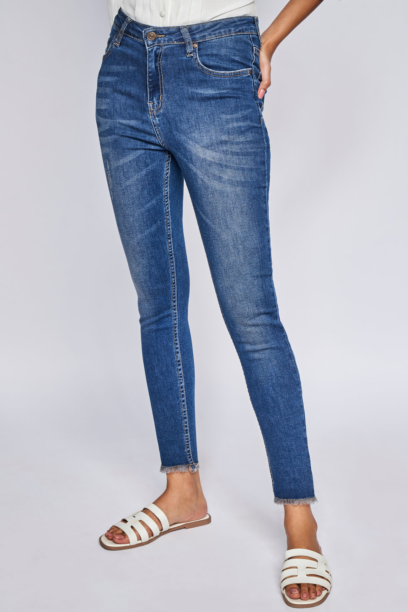 Buy Blue Solid Straight Bottom Online at Best Price at ANDIndia ...