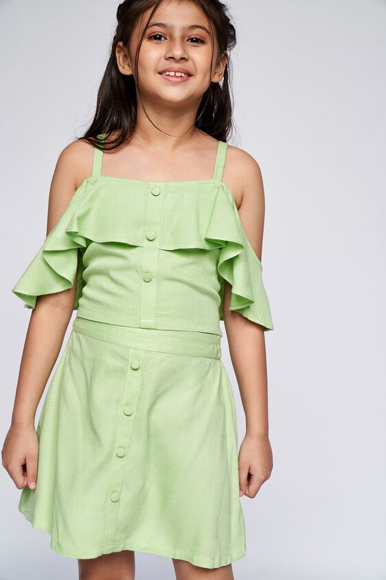 2 - Lime Green Self Design Straight Set, image 2