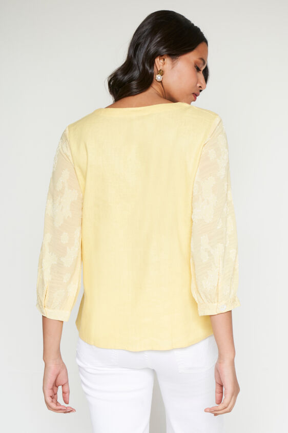 Yellow Linen Top, Yellow, image 5
