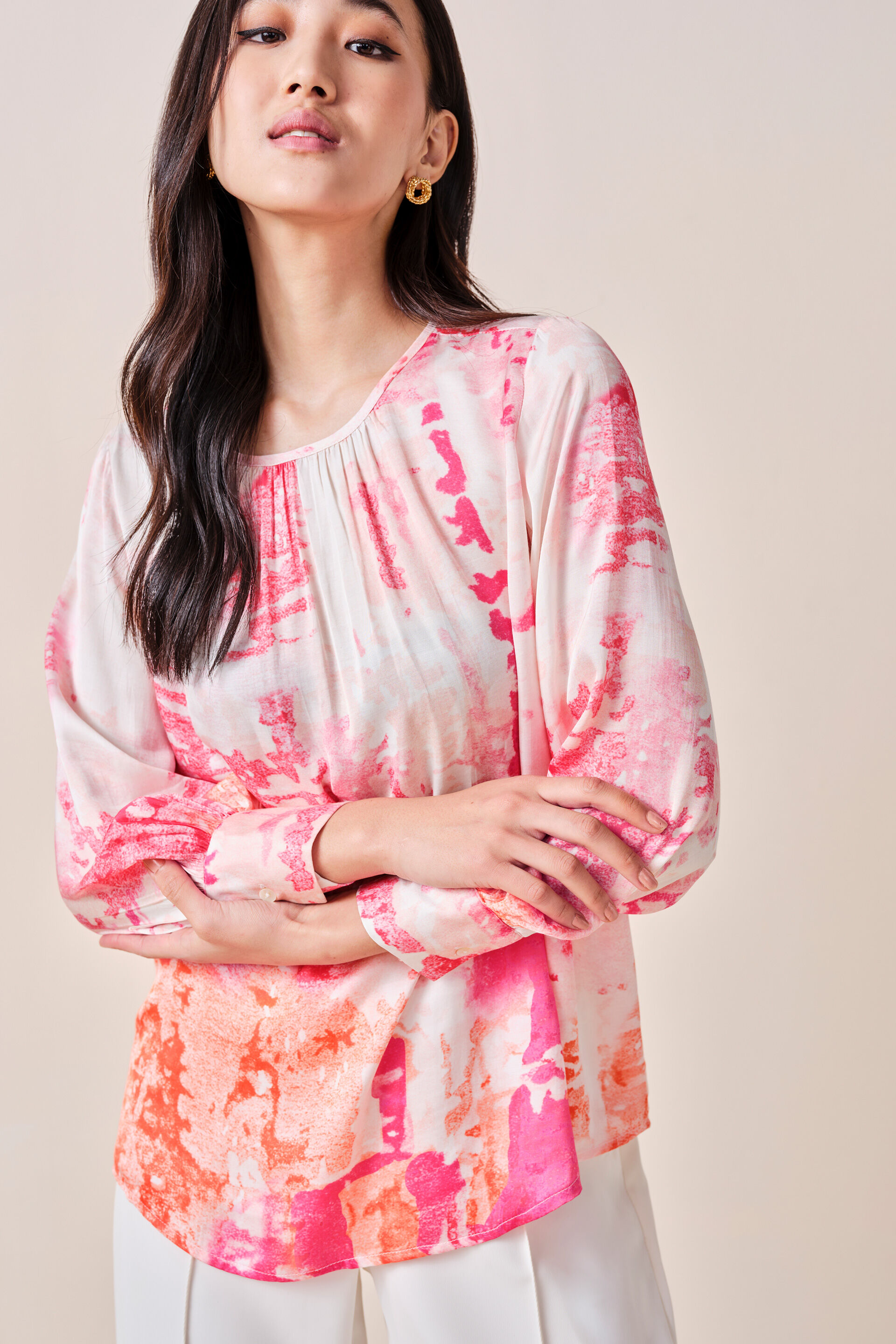 Vienna Viscose Top, Pink, image 4