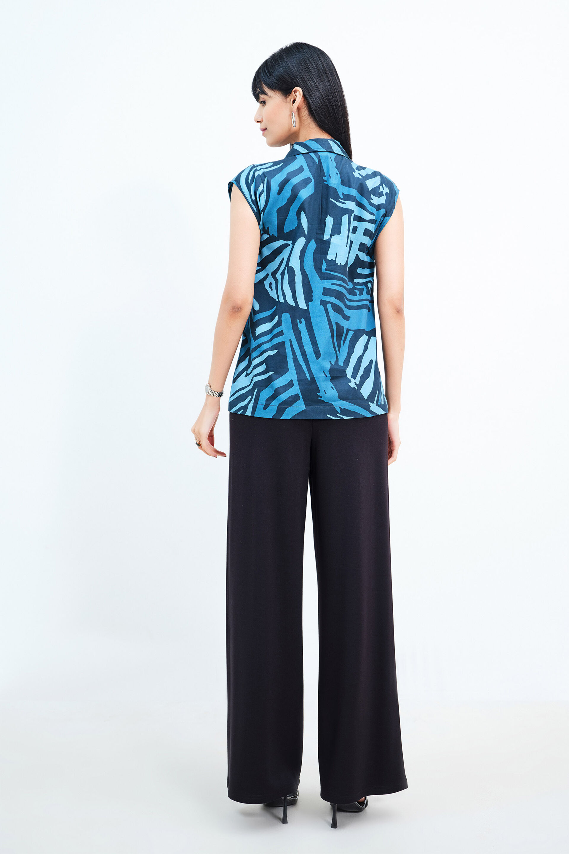 Weekend Blue Cotton Top, Blue, image 5