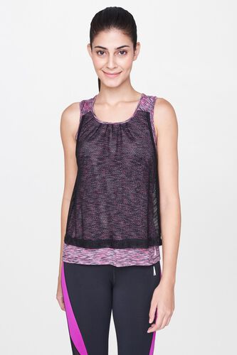 1 - Pink Abstract Round Neck A-Line Sleeveless Tank, image 1