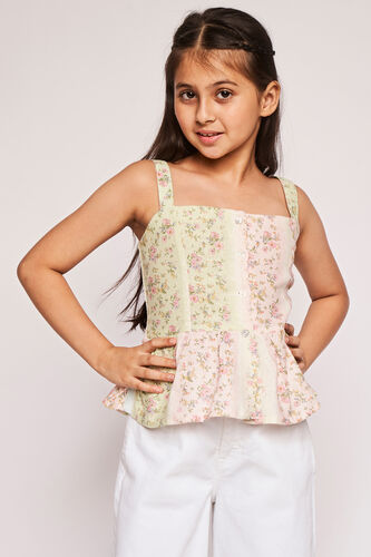 Multi Color Floral Flared Top, Multi Color, image 1