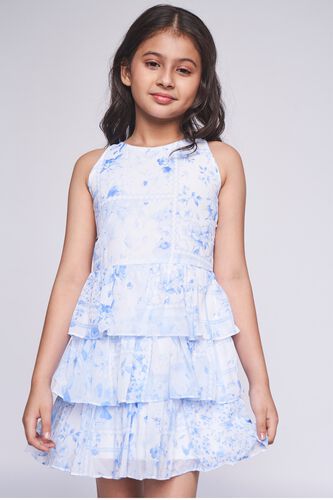 6 - Powder Blue Floral Flared Dress, image 6