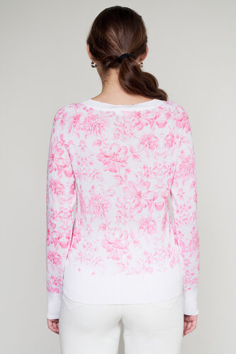Pink And White Floral Straight Top, Pink, image 4