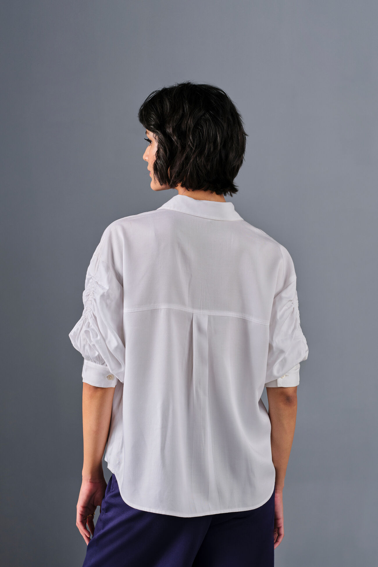 Dew Drop Lyocell Blend Shirt, White, image 5
