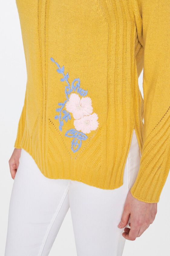 5 - Ochre Round Neck Sweater Top, image 5