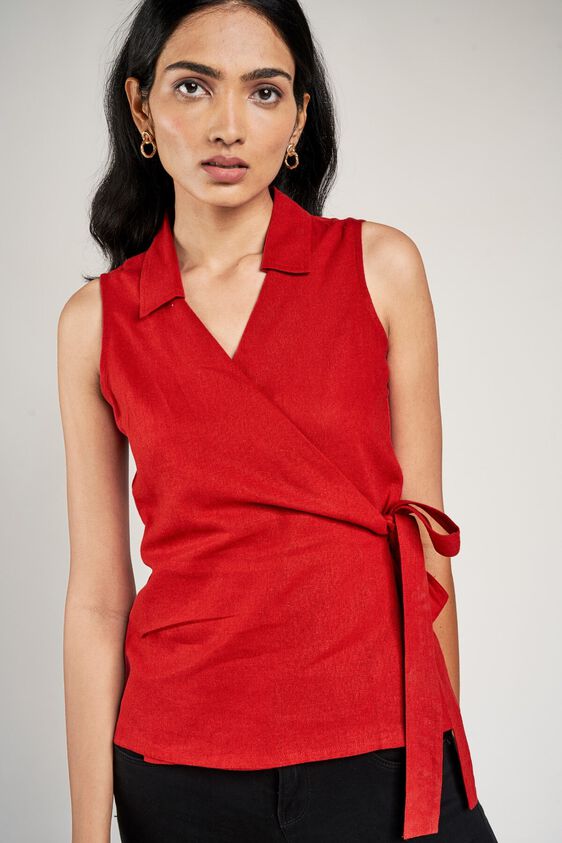 3 - Rust Solid Fit & Flare Top, image 3