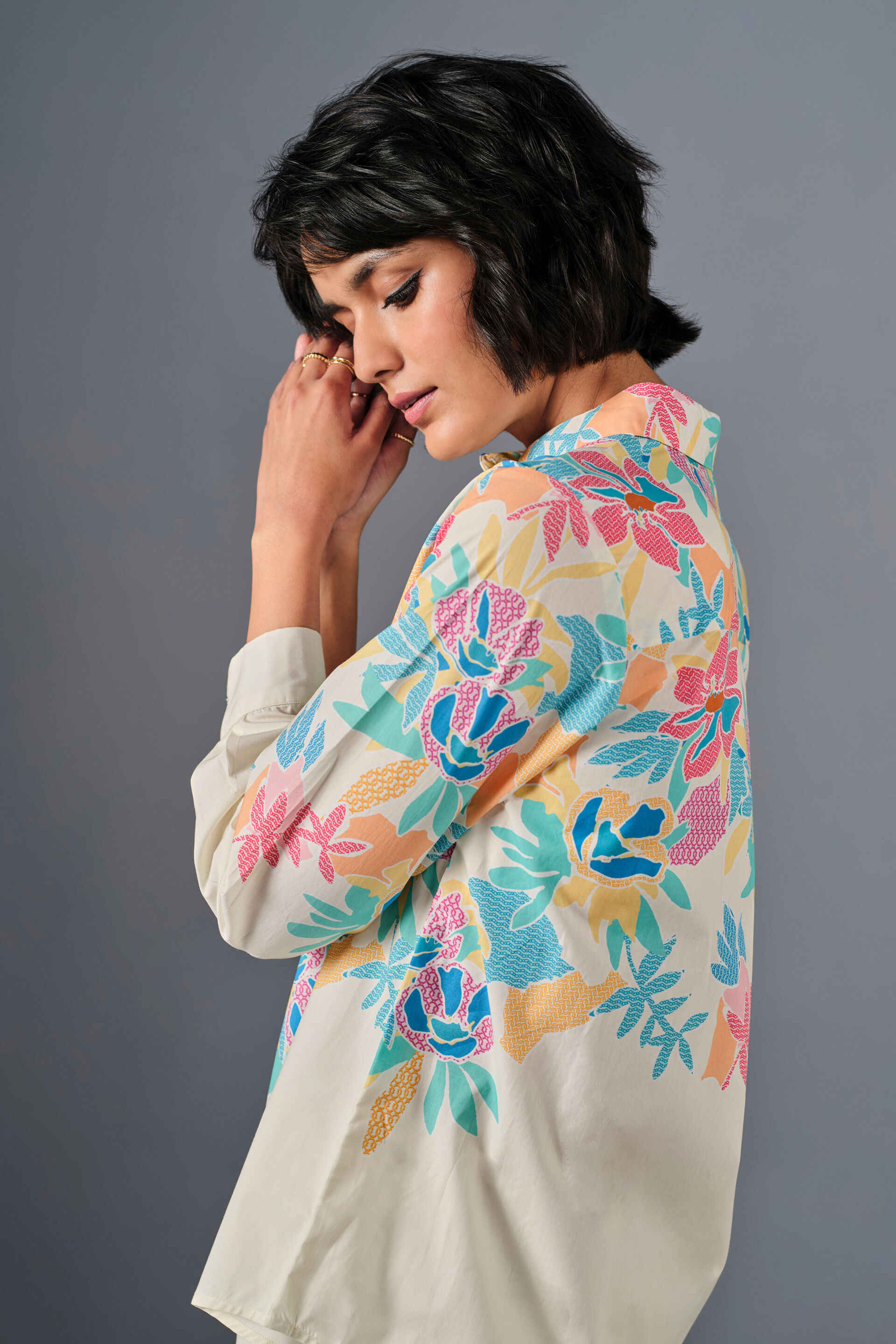 Foliage Cotton Shirt, Multi Color, image 6