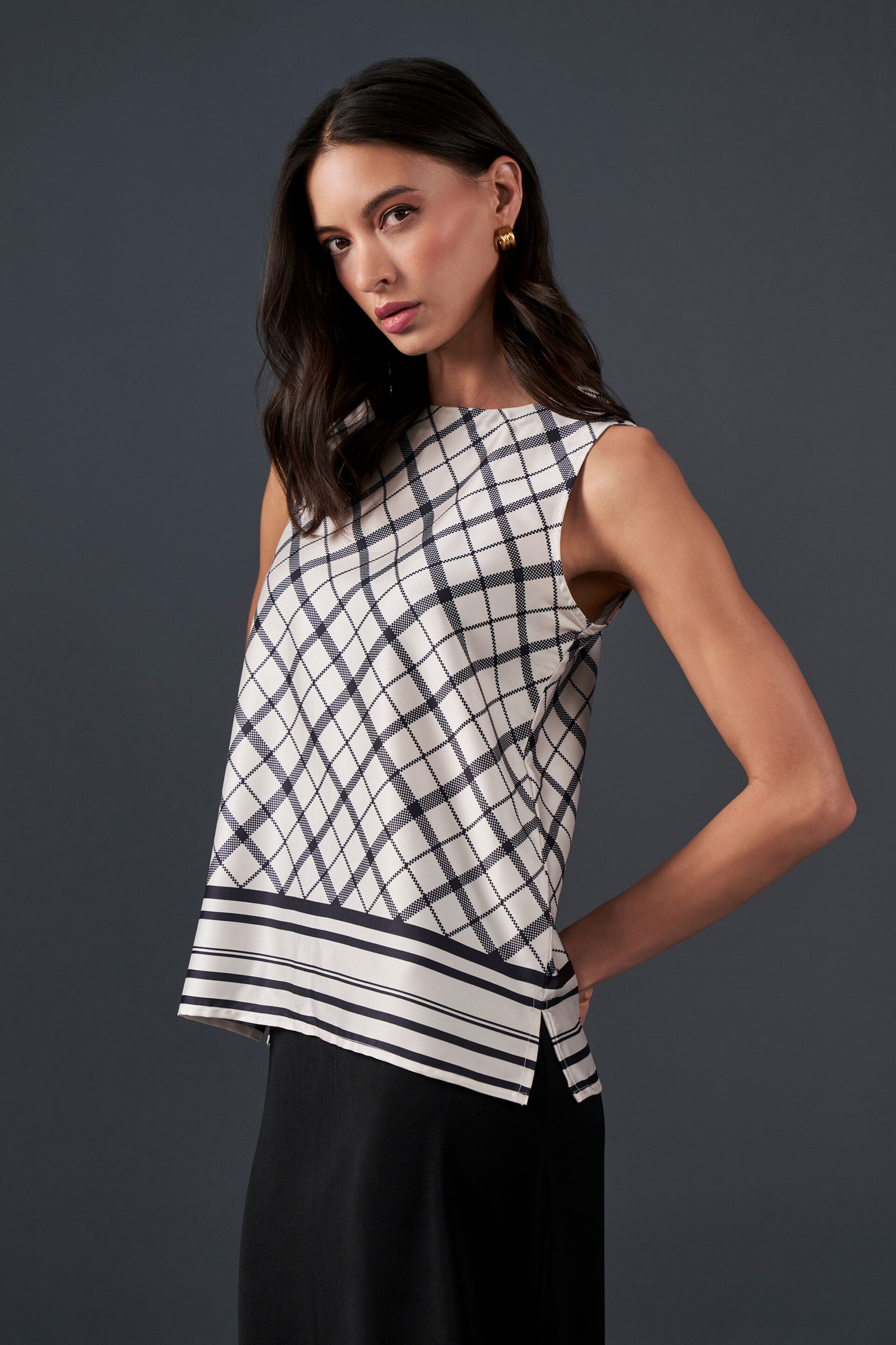 Checkmate Satin Top, White, image 5