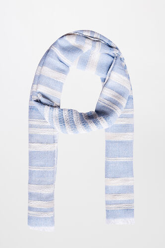 Blue Solid Scarf, , image 1