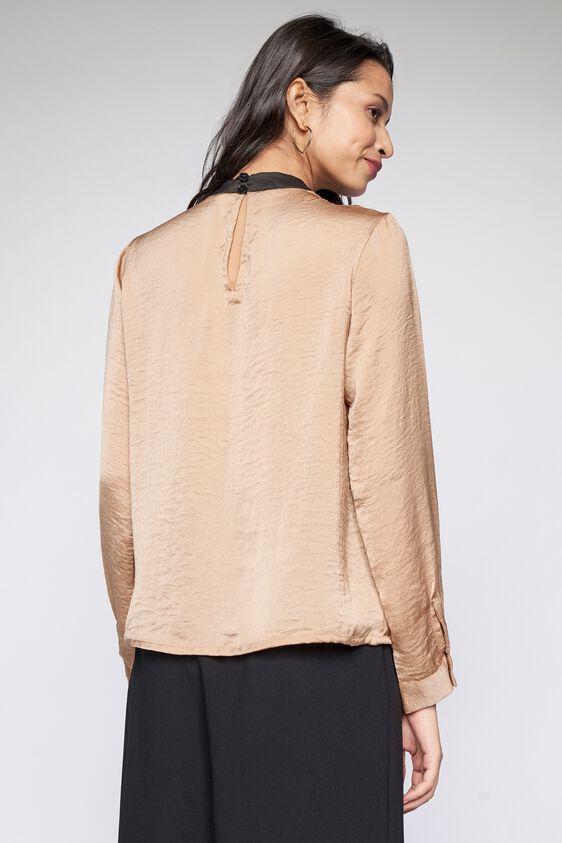 5 - Beige Solid Colorblocked Top, image 5