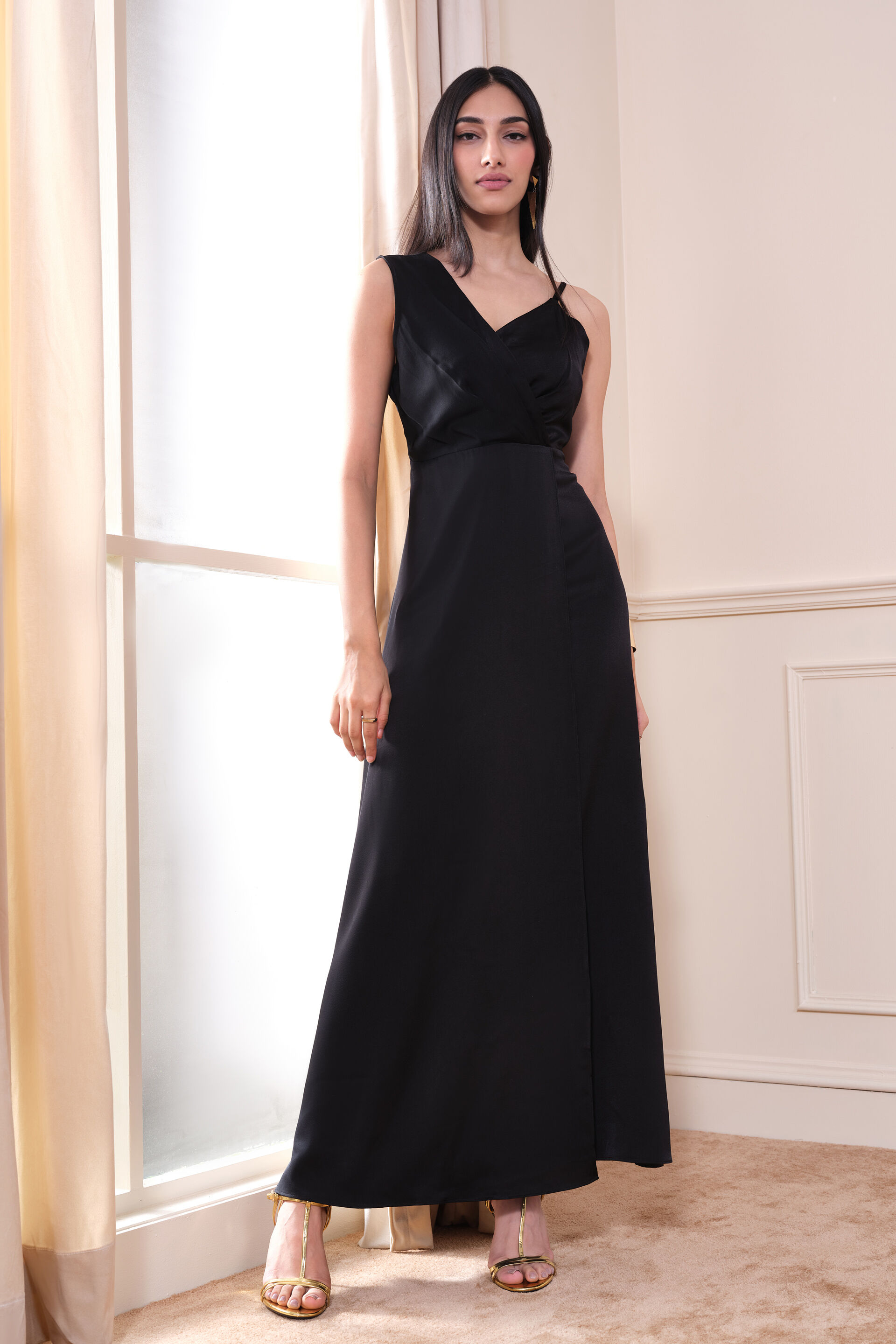 Verdant Verve Maxi Dress, Black, image 3