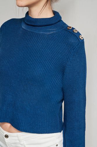 Teal Self Design Straight Top, Teal, image 5
