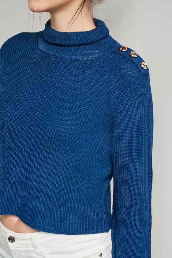Teal Self Design Straight Top, Teal, image 5