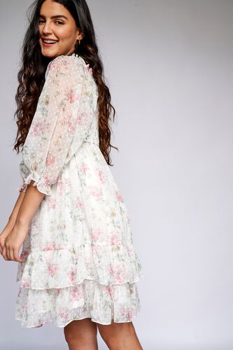 5 - White Floral Fit & Flare Dress, image 5