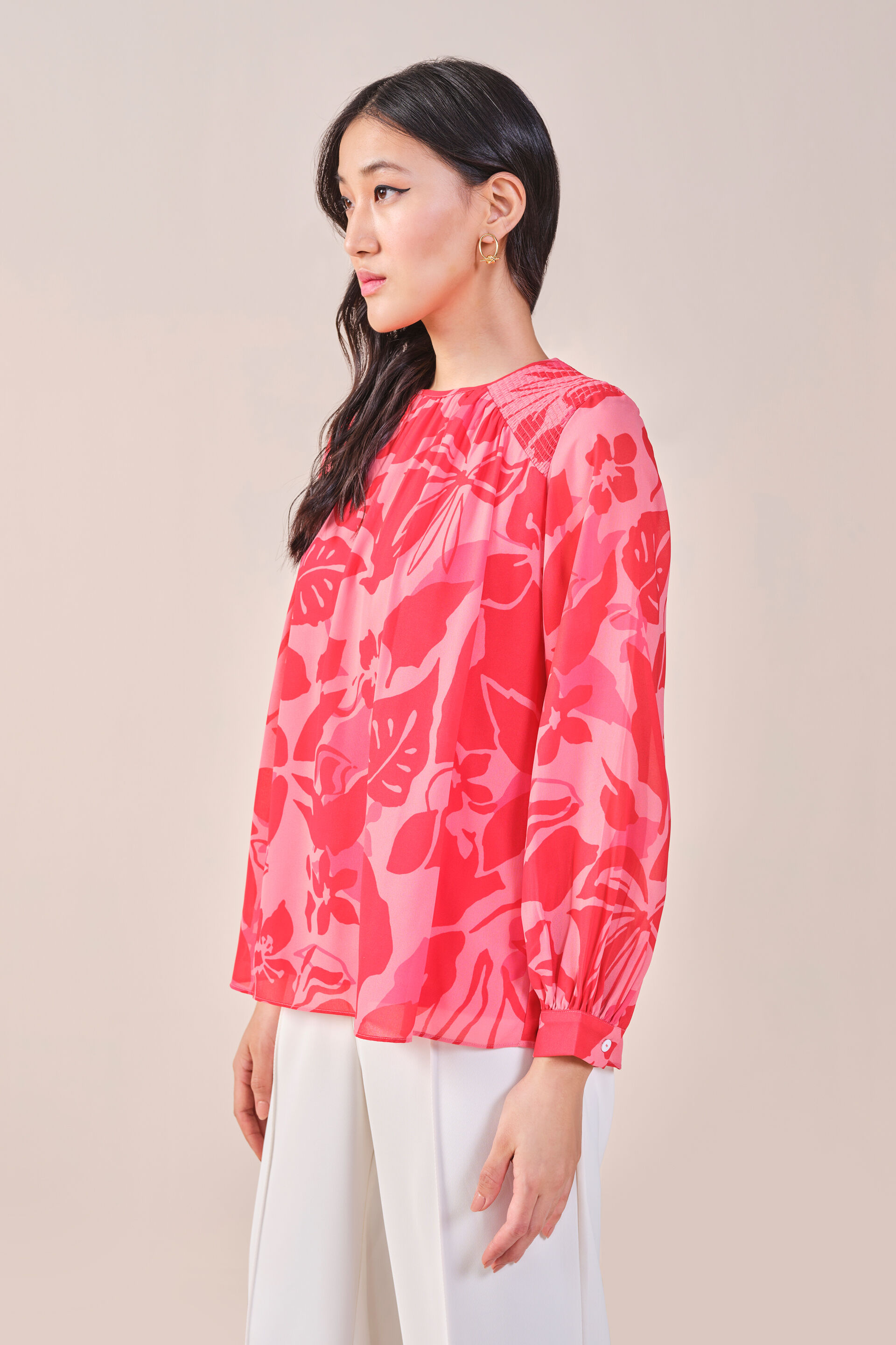 Dahliah Printed Top, Pink, image 5