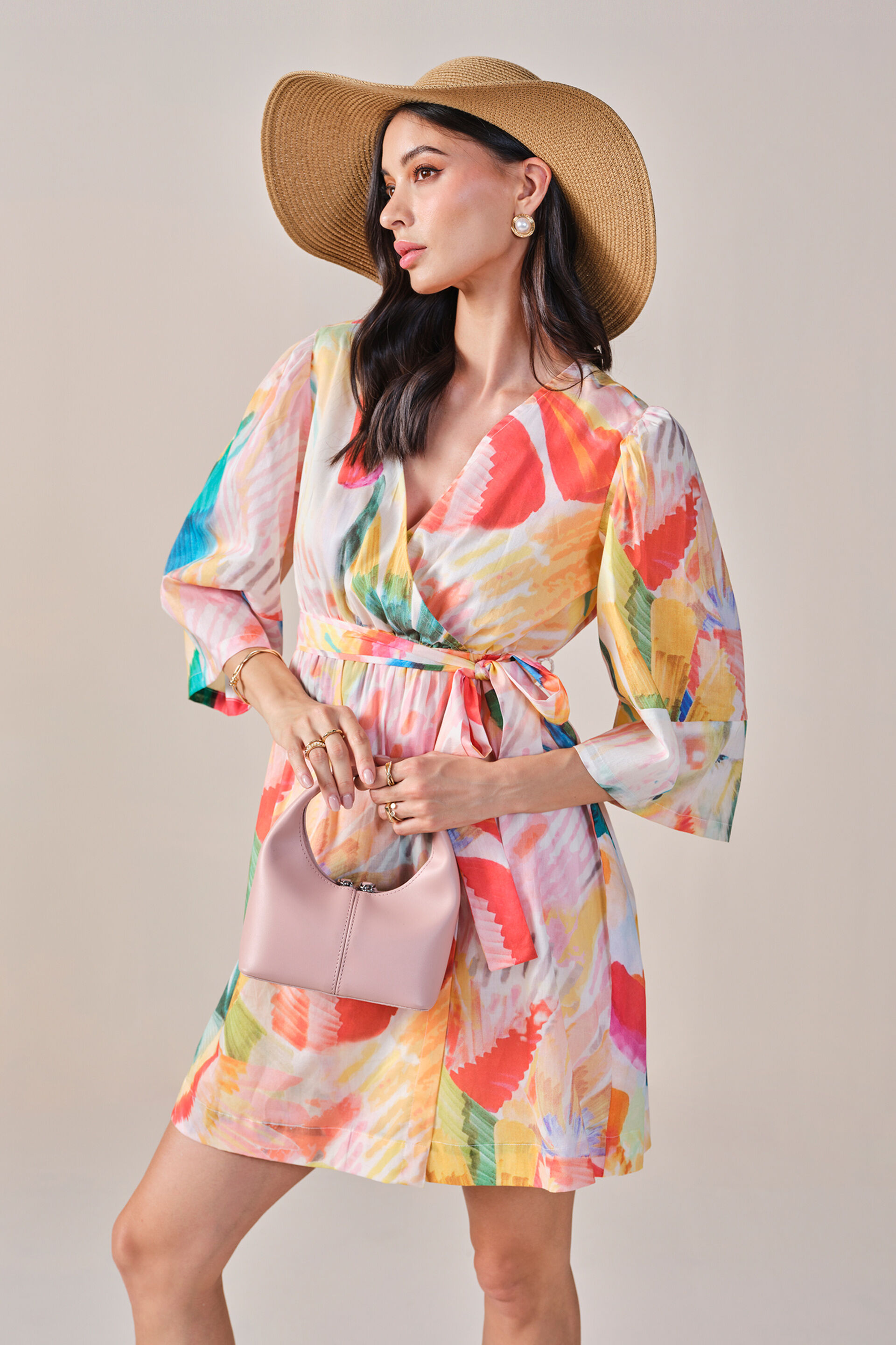 Love and Apricots Cotton Dress, Pink, image 4