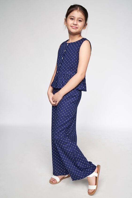 3 - Navy Blue Polka Dots Peplum Set, image 3