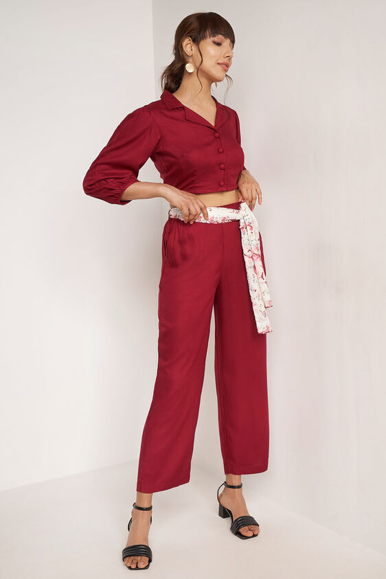 Wine Solid Cropped Trims Set, Wine, image 3