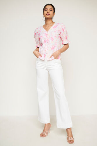 Multi Color Floral Straight Top, Multi Color, image 1