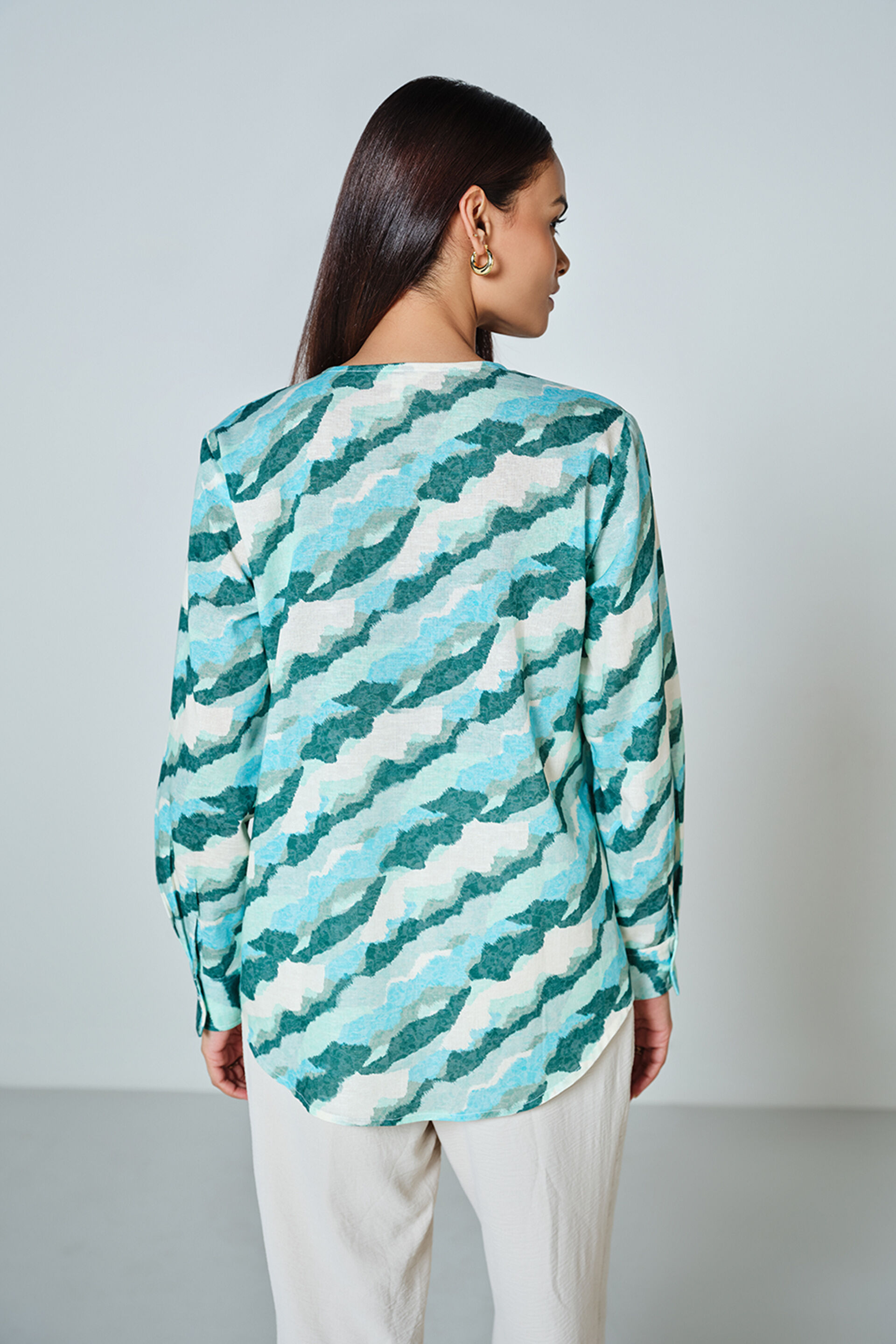 Lagoon Lines Top, Olive, image 4