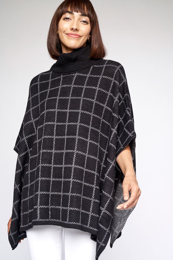 4 - Black Self Design Kaftan Top, image 4