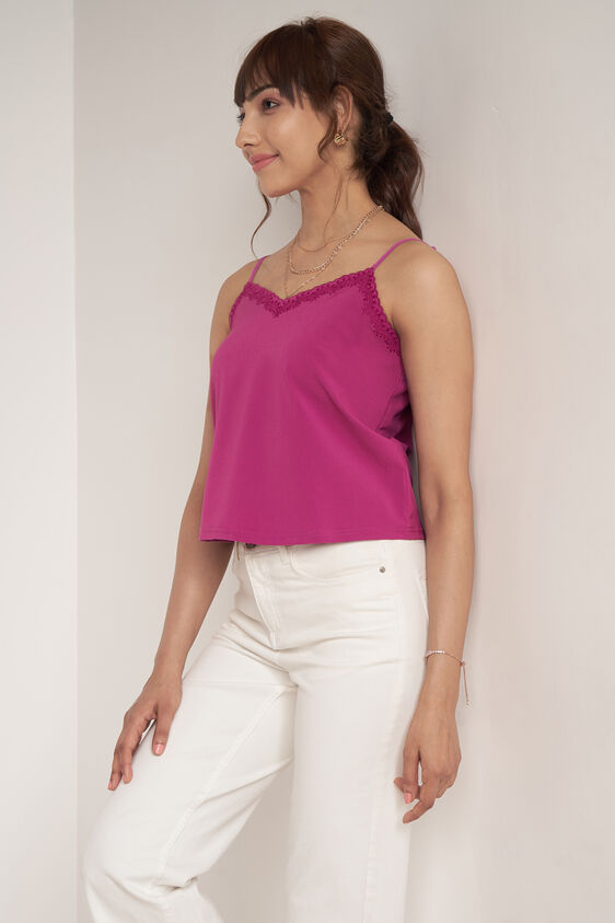 Pink Solid Straight Top, Pink, image 4