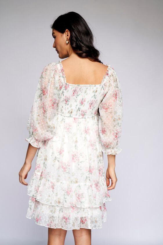 6 - White Floral Fit & Flare Dress, image 6
