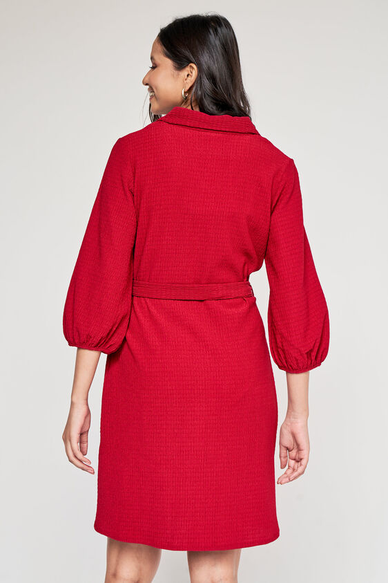 Red Straight  Dress, Red, image 3
