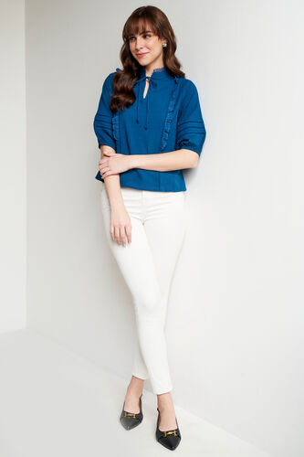 Teal Solid Curved Top, Teal, image 4