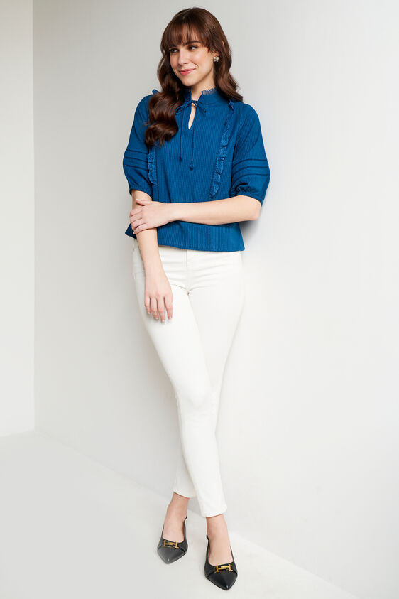 Teal Solid Curved Top, Teal, image 4