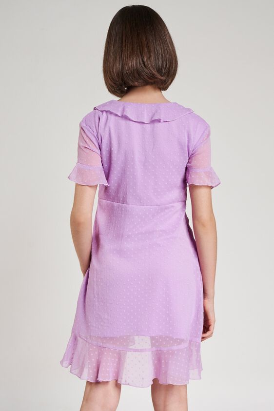 3 - Lilac Self Design Fit And Flare Dress, image 3