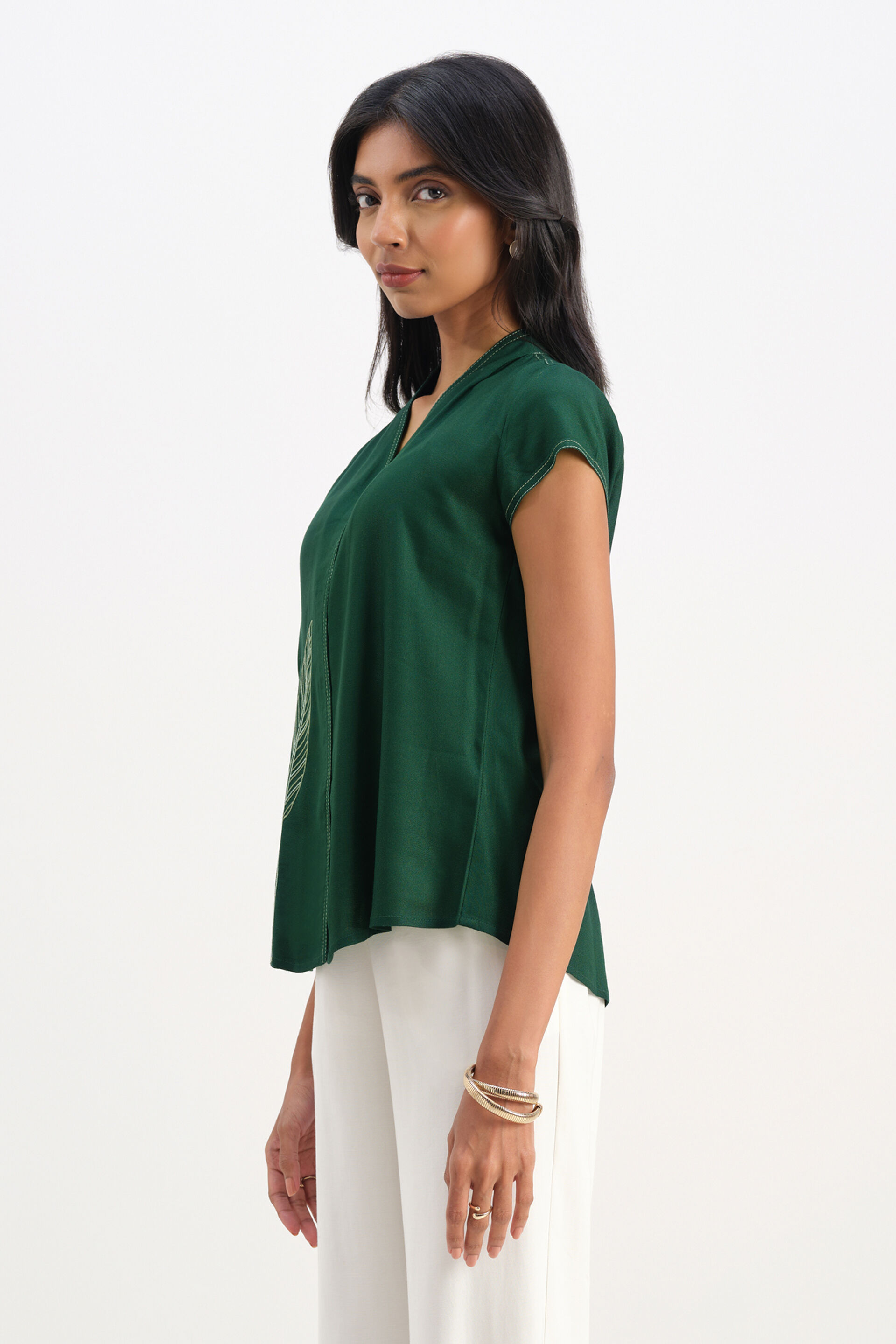 Echoes of Emerald Green Top, Green, image 4