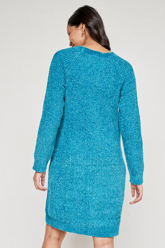 Teal Solid Straight Dress, Teal, image 2