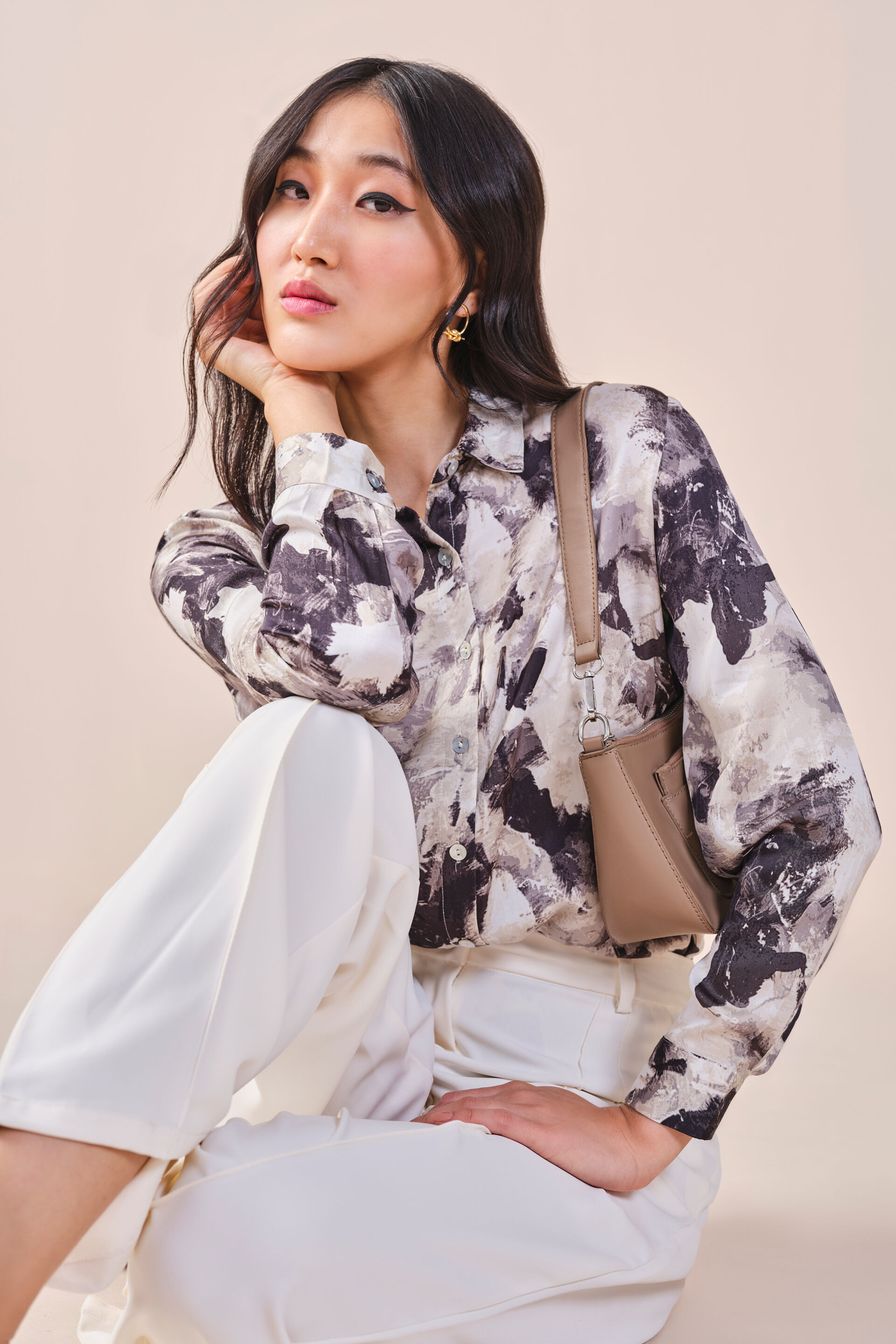 Ebony & Ivory Viscose Shirt, Black, image 3