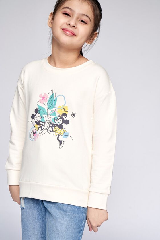 3 - Cream Graphic Straight Sweatshirt, image 3