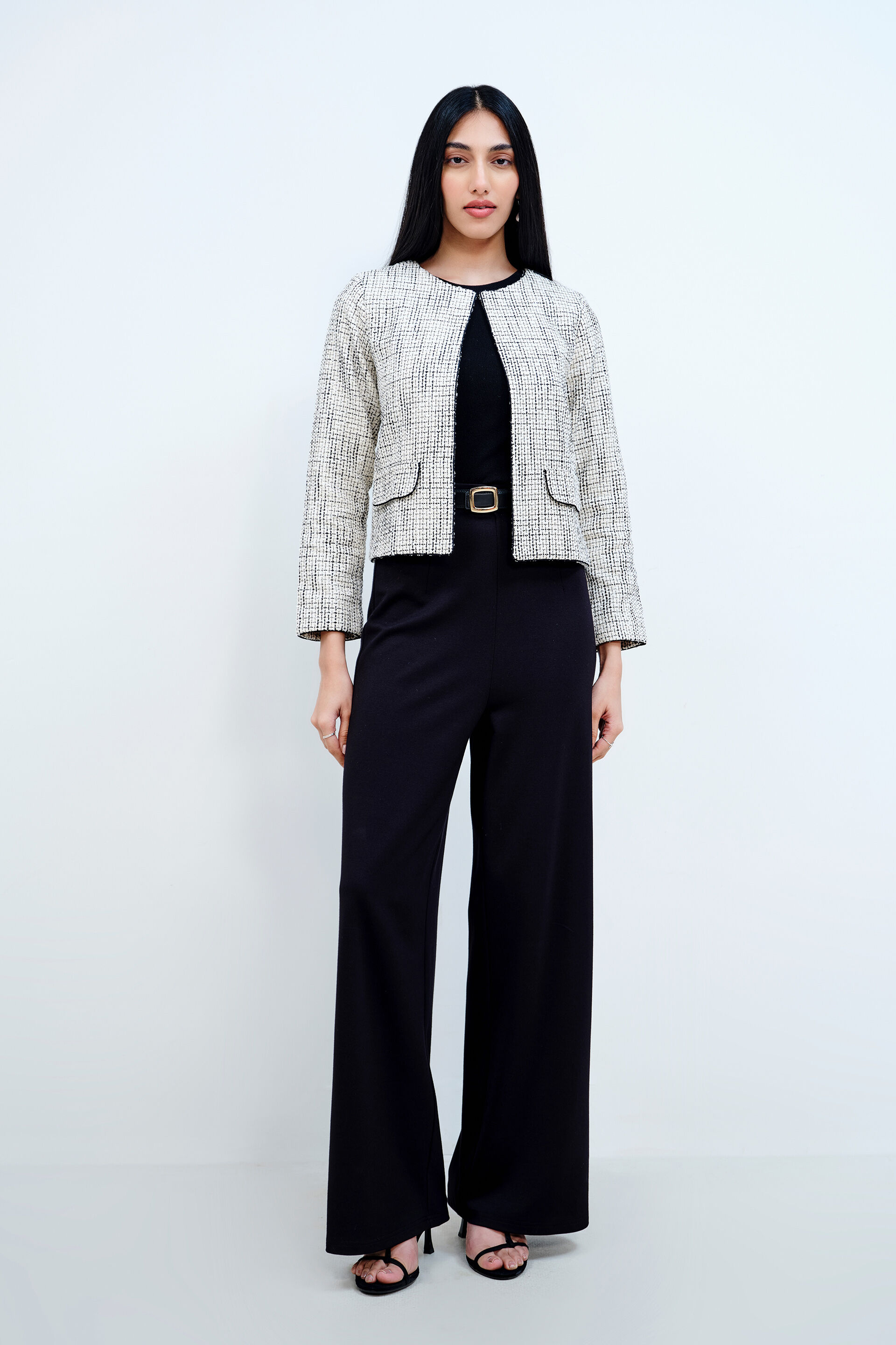 Black & White Tweed Jacket, White, image 3