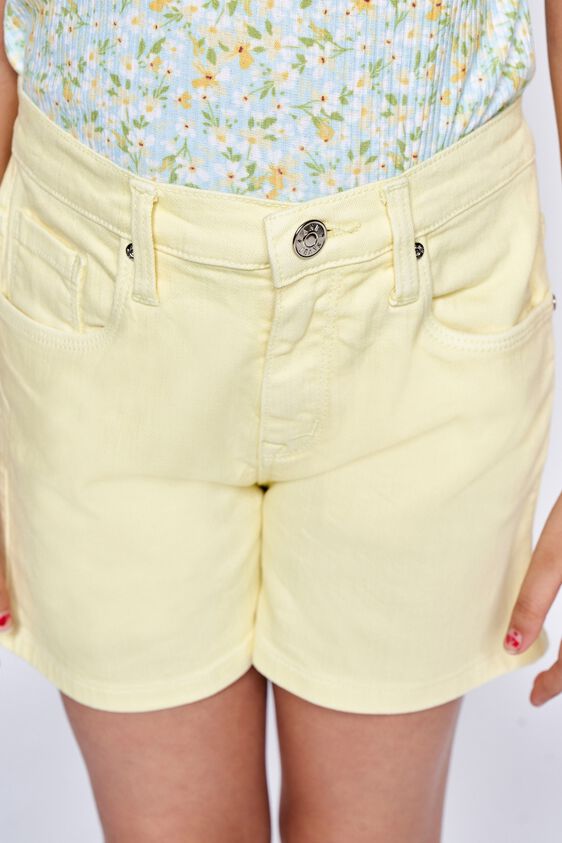 6 - Yellow Solid Straight Shorts, image 6