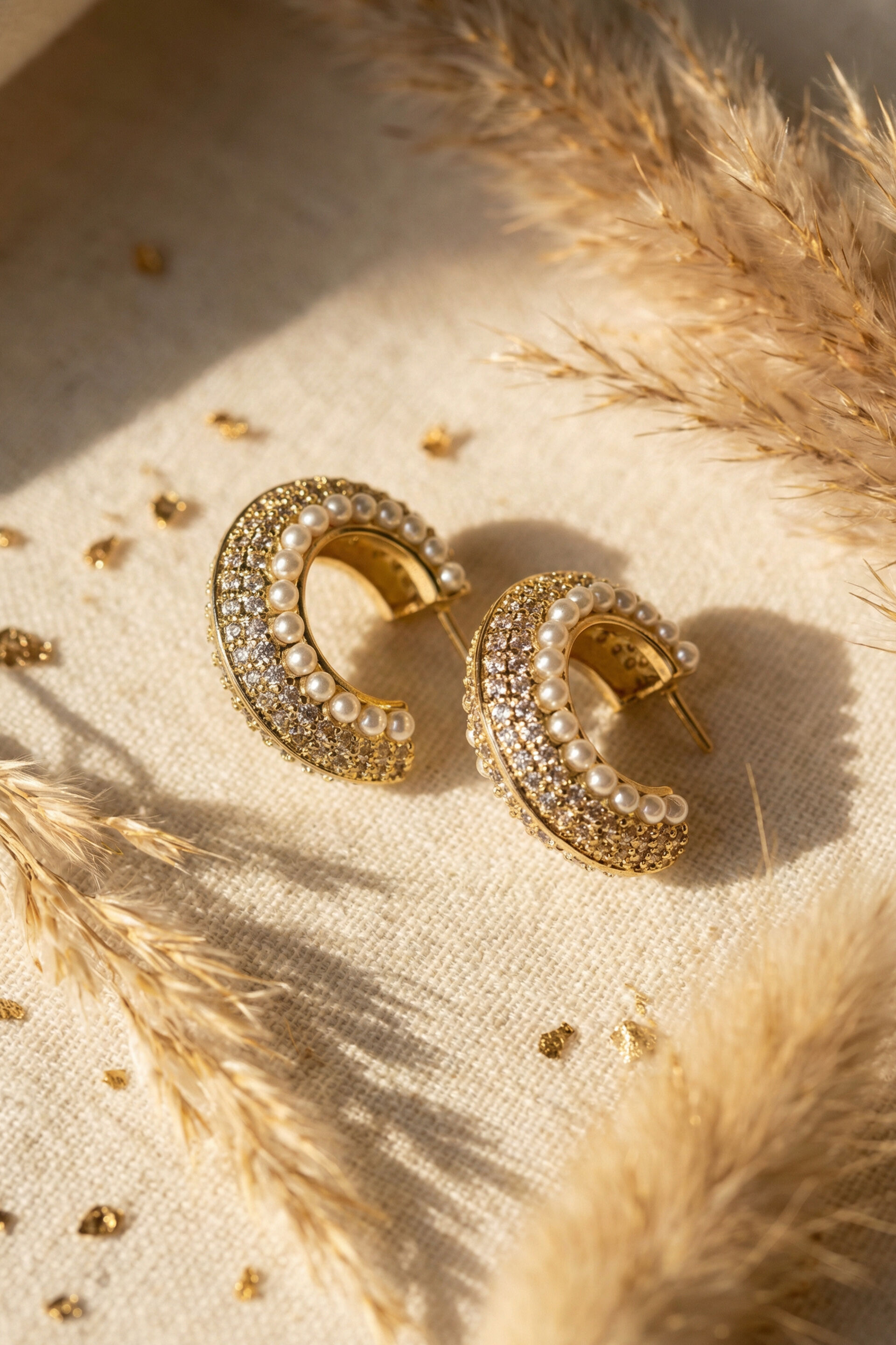 Alana Golden Hoop Earrings, , image 1