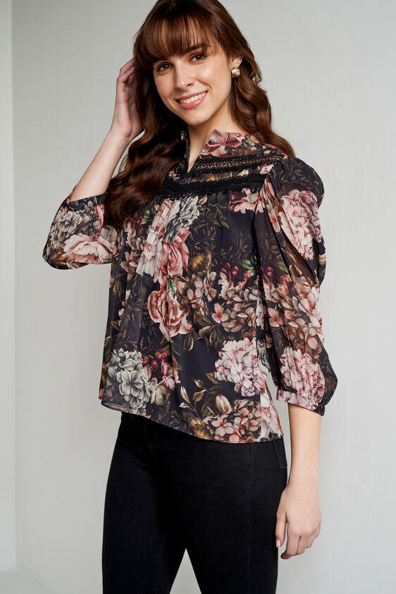 Multi Color Floral Straight Top, Multi Color, image 5